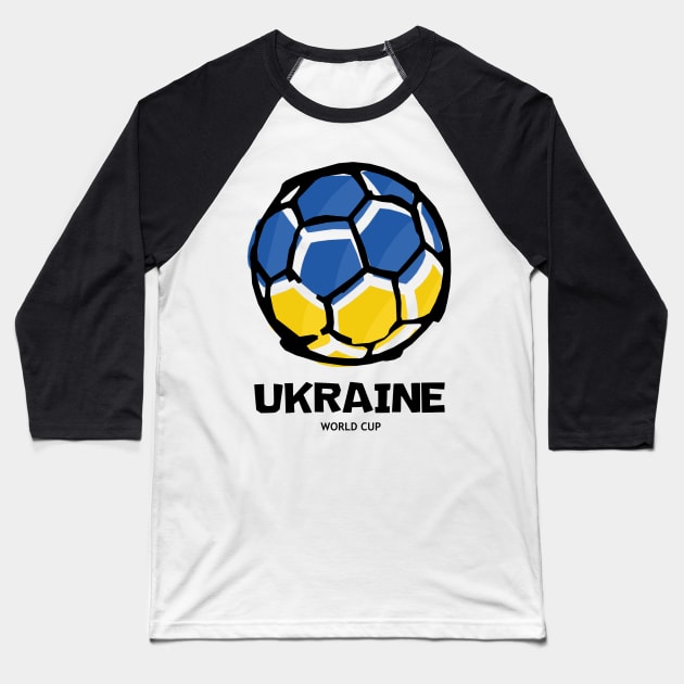 Ukraine Football Country Flag Baseball T-Shirt by KewaleeTee